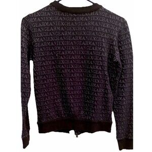 Women's Armani Exchange long sleeve s/p black zip top/sweater